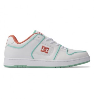 White / Green Men DC Shoes Manteca Se Faux Sneakers | DC-0418796