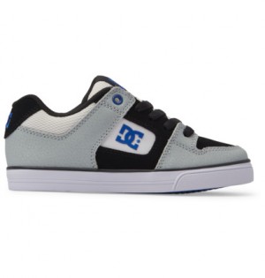 White / Grey / Blue Kids' DC Shoes Pure Skate Shoes | DC-2950768