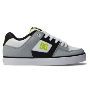 White / Light Green Men DC Shoes Pure Sneakers | DC-2197830