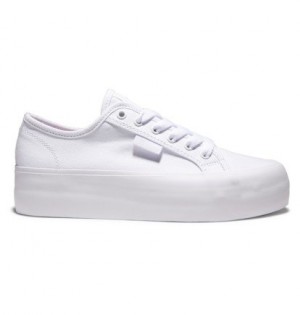 White / White Women DC Shoes Manual Platform Sneakers | DC-6549821