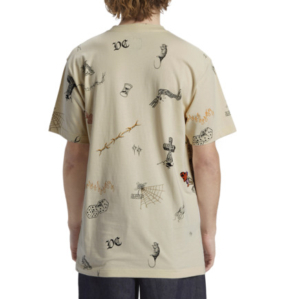 Beige Men DC Shoes Scribble T-Shirt | DC-5017369