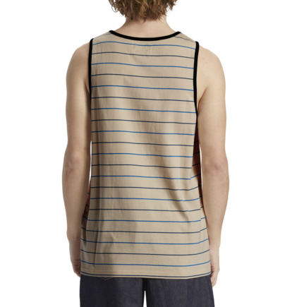 Beige / Stripes Men DC Shoes Lowstate Stripe Muscle T-Shirt | DC-2937864