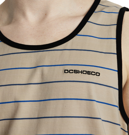 Beige / Stripes Men DC Shoes Lowstate Stripe Muscle T-Shirt | DC-2937864