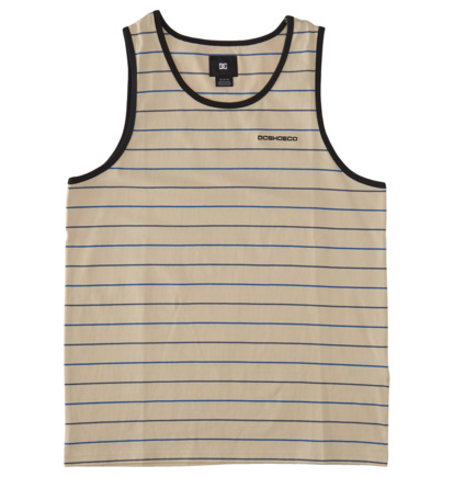 Beige / Stripes Men DC Shoes Lowstate Stripe Muscle T-Shirt | DC-2937864