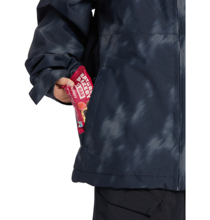 Black Kids' DC Shoes Basis Print Technical Snowboard Jackets | DC-2741983