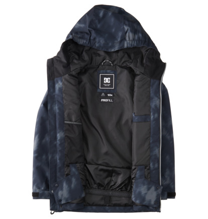 Black Kids' DC Shoes Basis Print Technical Snowboard Jackets | DC-2741983