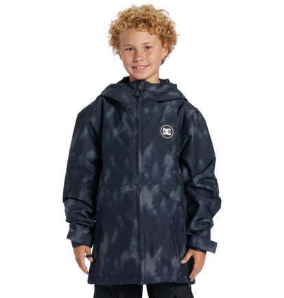 Black Kids\' DC Shoes Basis Print Technical Snowboard Jackets | DC-2741983