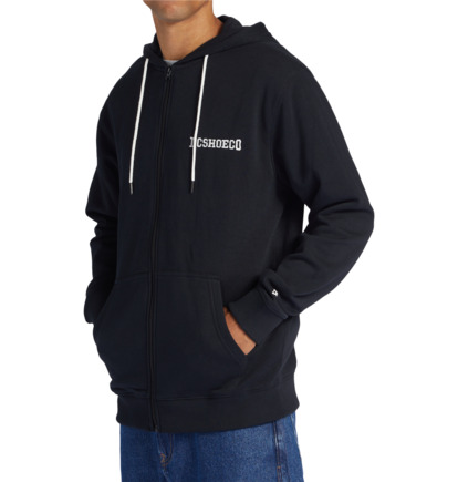 Black Men DC Shoes Baseline Zip-Up Hoodie | DC-4582173