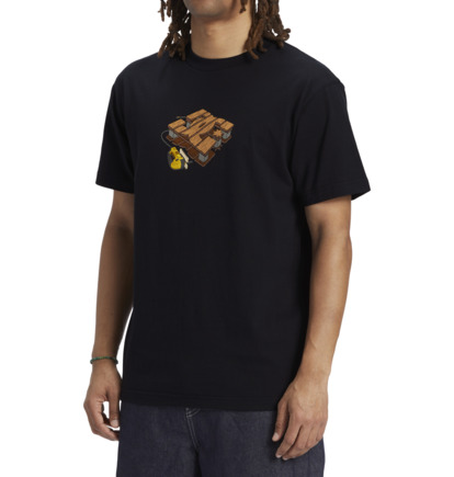 Black Men DC Shoes Handmade T-Shirt | DC-5369104