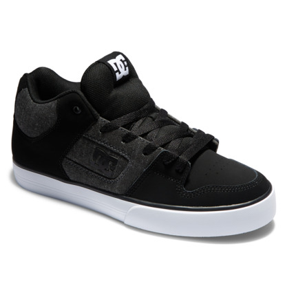 Black Men DC Shoes Pure Mid Top Sneakers | DC-8965342