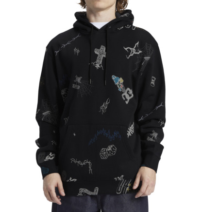 Black Men DC Shoes Scribble Pullover Hoodie | DC-6182370