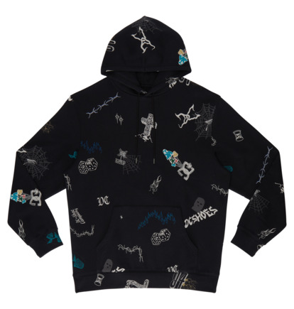 Black Men DC Shoes Scribble Pullover Hoodie | DC-6182370