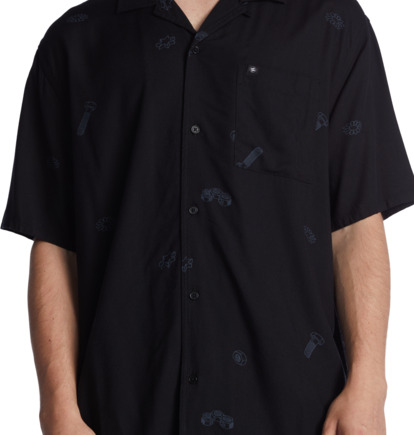 Black Men DC Shoes Tripped Vacation Short Sleeve Shirts | DC-7960318