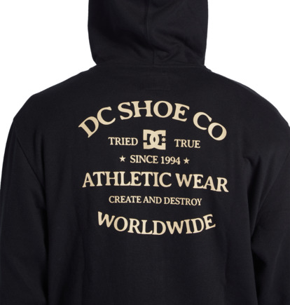 Black Men DC Shoes World Renowned Zip-Up Hoodie | DC-1572364