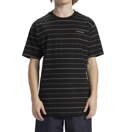 Black Stripes Men DC Shoes Lowstate Stripe T-Shirt | DC-6974283