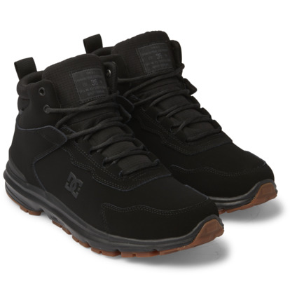 Black / Black / Black Men DC Shoes Mutiny Leather Winter Boots | DC-6725493