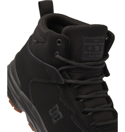 Black / Black / Black Men DC Shoes Mutiny Leather Winter Boots | DC-6725493