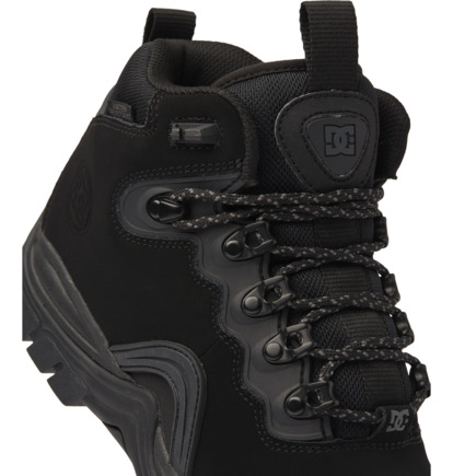 Black / Black / Black Men DC Shoes Navigator Leather High Top Winter Boots | DC-4150937