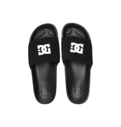 Black / Black / White Men DC Shoes DC Slide Sandals | DC-3769045