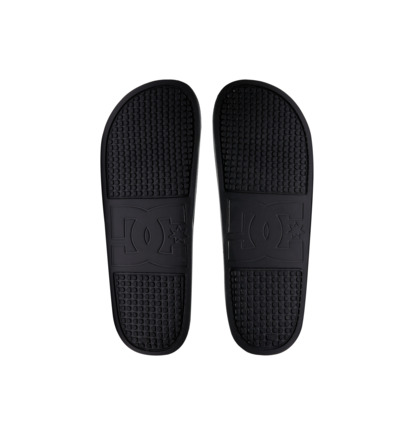 Black / Black / White Men DC Shoes DC Slide Sandals | DC-3769045