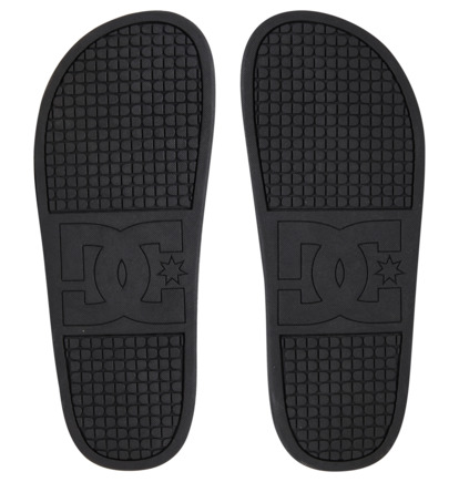 Black / Black / White Women DC Shoes DC Slide Platform Slider Flip Flops | DC-4835107