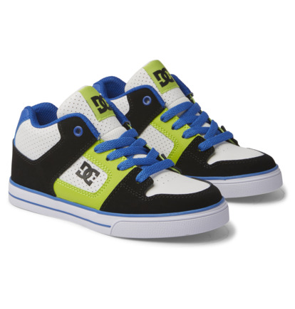 Black / Blue / Green Kids' DC Shoes Pure Mid-Top Skate Shoes | DC-9421867