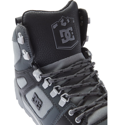 Black / Grey / Black Men DC Shoes Pure Hi Water Resistant Winter Boots | DC-7962058