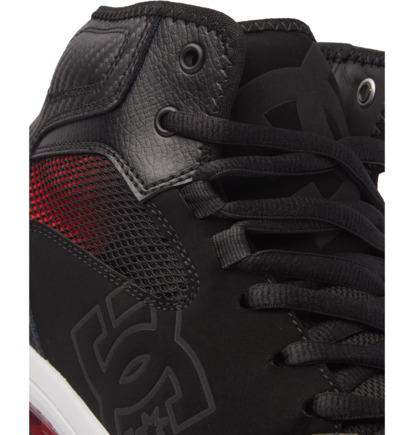 Black / Grey / Red Men DC Shoes Versatile Hi Lace Up Sneakers | DC-3810467