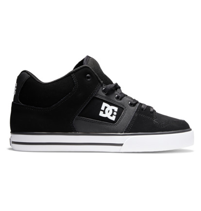 Black / White Men DC Shoes Pure Mid Top Sneakers | DC-5731468