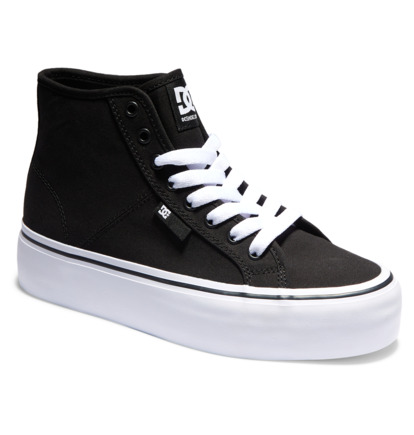 Black / White Women DC Shoes Manual Hi Platform High-Top Sneakers | DC-6790481