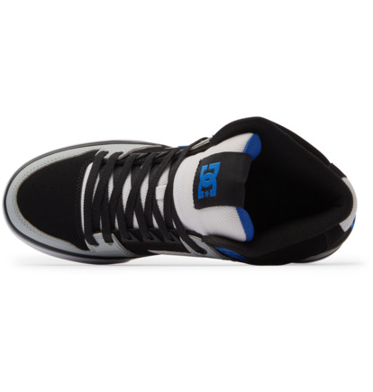 Black / White / Blue Men DC Shoes Pure High-Top Sneakers | DC-7164938