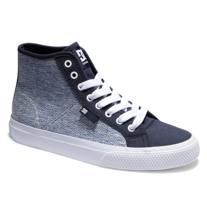 Blue / White Women DC Shoes Manual High-Top Sneakers | DC-7139826