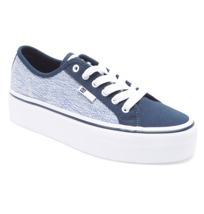 Blue / White Women DC Shoes Manual Platform Sneakers | DC-0856712