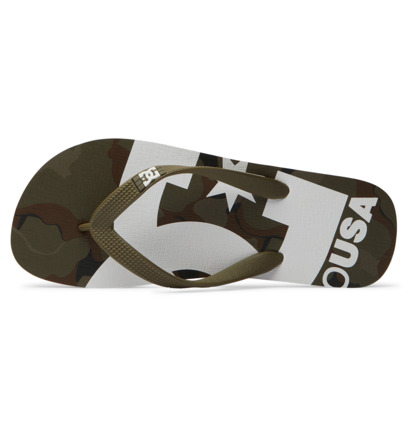 Brown Men DC Shoes Spray Graffik Flip Flops | DC-4685937