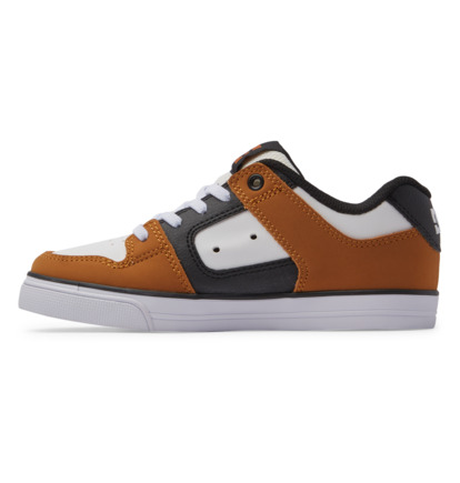 Brown / White Kids' DC Shoes Pure Elastic Skate Shoes | DC-4603791