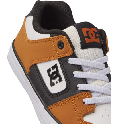 Brown / White Kids' DC Shoes Pure Elastic Skate Shoes | DC-4603791