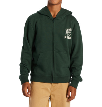 Dark Green Kids' DC Shoes Playtime Zip-Up Hoodie | DC-6148570