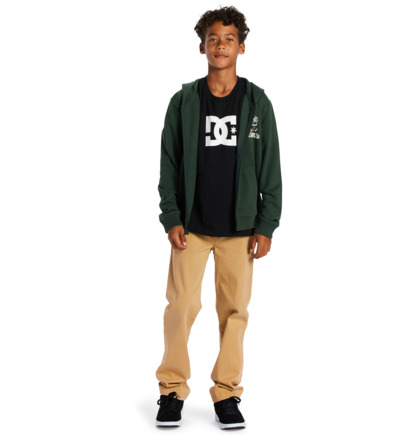 Dark Green Kids' DC Shoes Playtime Zip-Up Hoodie | DC-6148570