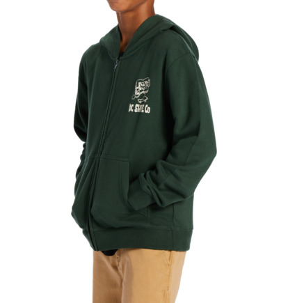 Dark Green Kids' DC Shoes Playtime Zip-Up Hoodie | DC-6148570