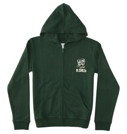 Dark Green Kids\' DC Shoes Playtime Zip-Up Hoodie | DC-6148570