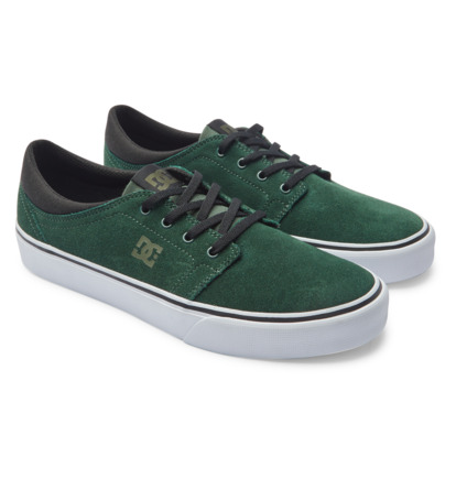 Dark Green Men DC Shoes Trase Suede Skate Shoes | DC-1574026