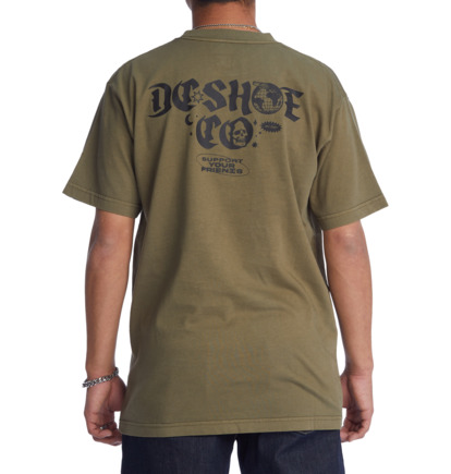 Dark Green Wash Men DC Shoes Friends T-Shirt | DC-4150269