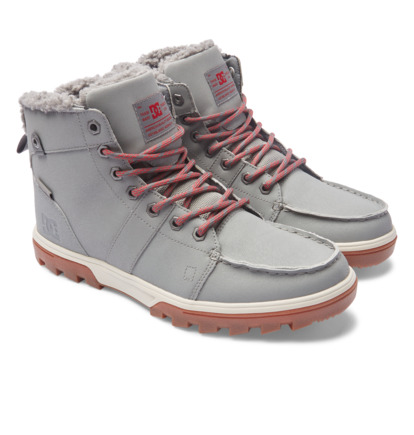 Grey Men DC Shoes Woodland Sherpa Lined Leather Winter Boots | DC-1957084