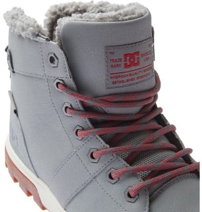 Grey Men DC Shoes Woodland Sherpa Lined Leather Winter Boots | DC-1957084