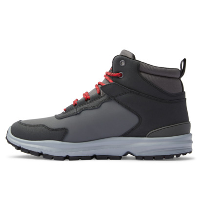 Grey / Black / Red Men DC Shoes Mutiny Leather Winter Boots | DC-5608497