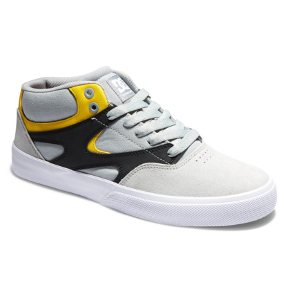 Grey / Black / Yellow Men DC Shoes Kalis Vulc Mid Sneakers | DC-9126074