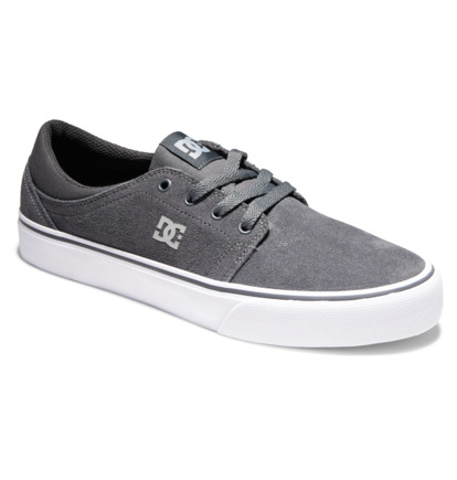 Grey / Grey / Red Men DC Shoes Trase Suede Sneakers | DC-0618593