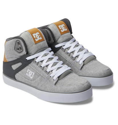 Grey / Grey / White Men DC Shoes Pure High-Top Sneakers | DC-8795012