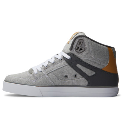 Grey / Grey / White Men DC Shoes Pure High-Top Sneakers | DC-8795012