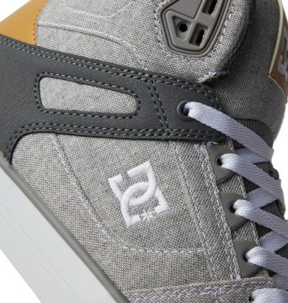 Grey / Grey / White Men DC Shoes Pure High-Top Sneakers | DC-8795012